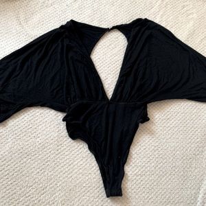 Low Cut Dolman Sleeve Bodysuit
